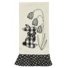 Silver Bells And Bunny Tails Applique Dishtowel