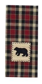 Concord Black Bear Applique Dishtowel
