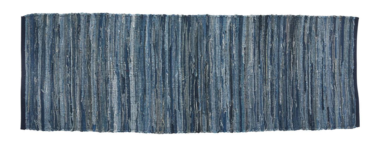 Indigo Chindi Rag Rug Runner - 2' x 6'