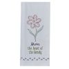 Mom The Heart Embroidered Dishtowel