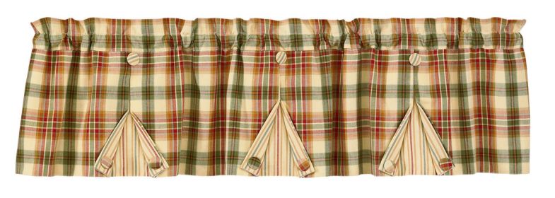 Lemon Pepper Lined Button Pleat Valance - 14"L