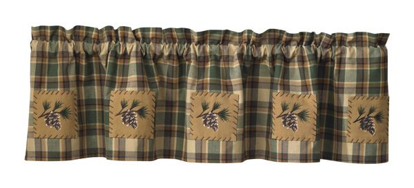 Scotch Pine Lined Patch Valance