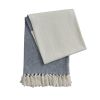 Herringbone Throw Natural & Navy