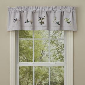 Hummingbird Embroiderd Lined Valance