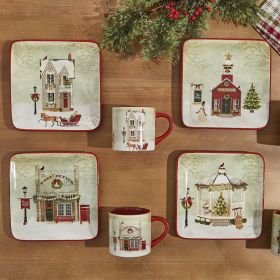 Vintage Town Square Salad Plate 4 Assorted