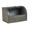 Gray Metal Breadbox