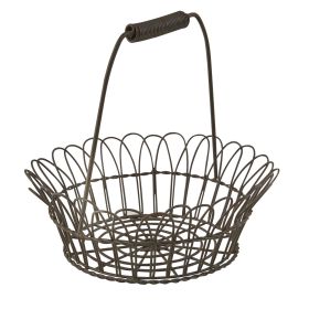 Scalloped Wire Edge Basket with Handle