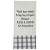 Jesus And Germs Embroidered Dishtowel