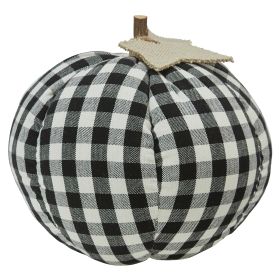 Tall Black And Cream Check Pumpkin