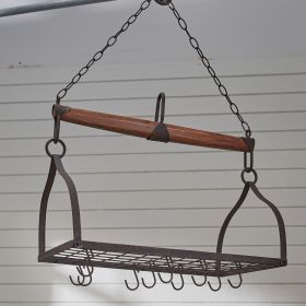 Wood&Iron Yoke Hanging Pot Rack