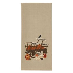 Pumpkin Wagon Emb Dishtowel