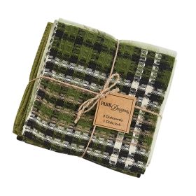 Watercolor Wildlife 3Dishtowel 1 Discloth Set