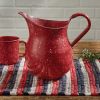 Red Graniteware Enamel Pitcher
