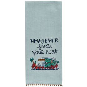 Whatever Floats Your Boat Embroidered Dishtowel