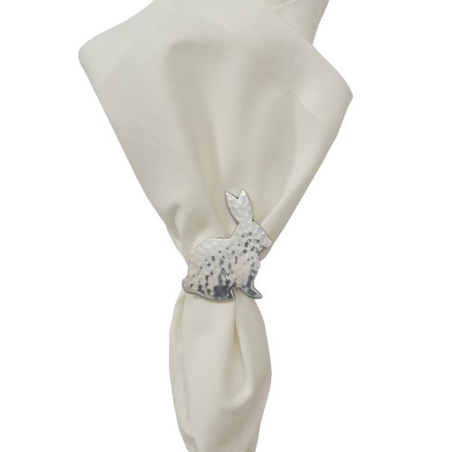 Hammered Metal Rabbit Napkin Ring