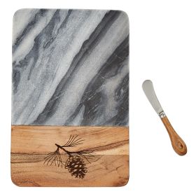Rustic Pine Cutting Board With Spreader