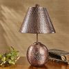 Valley Pine Hammered Copper Lamp With Shade