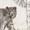 Wild And Beautiful Bear Embroidered Pillow 18" - Poly