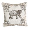 Wild And Beautiful Bear Embroidered Pillow 18" - Feather