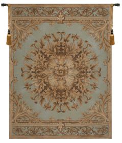 Les Rosaces in Blue French Tapestry (size: H 79" x W 59")