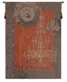 Le Grand Lustre Orange French Tapestry (size: H 58" x W 44")