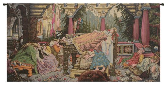 Sleeping Beauty Italian Horizontal Italian Wall Tapestry (size: H 50" x W 92")