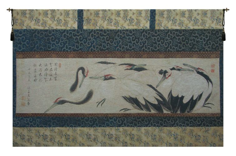 Crane Birds Belgian Tapestry Wall Art