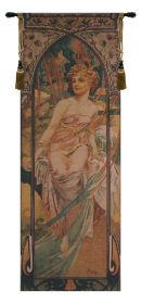 Mucha Matin Bright Belgian Tapestry Wall Art (size: H 61" x W 21")