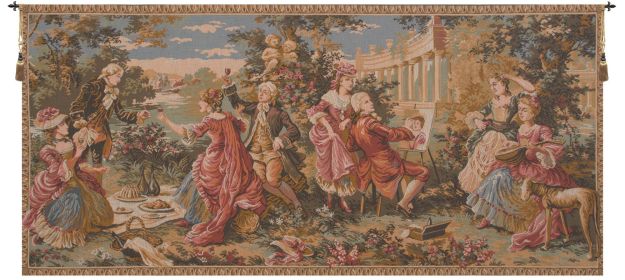 Le Dejeuner Champetre French Tapestry (size: H 29" x W 63")