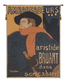 Artistide Bruant Lautrec  European Tapestry (size: H 24" x W 19")