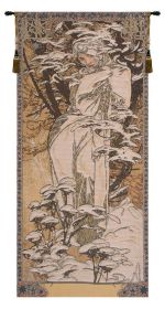 Mucha Winter European Tapestry (size: H 58" x W 27")