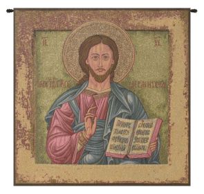 Christ Pantocrator Icon Italian Wall Tapestry (size: H 16" x W 20")