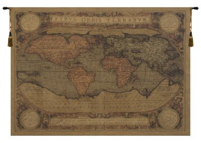 Antique Map European Tapestry (size: H 54" x W 72")