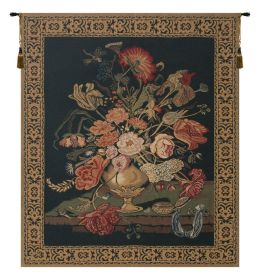 Mignon Bouquet, Black Tapestry (size: H 40" x W 33")
