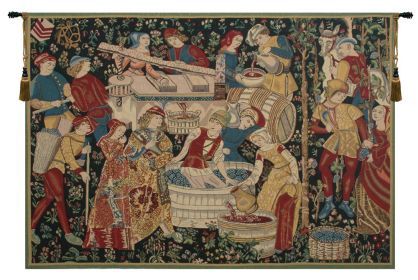 Vendages (Yellow) Tapestry (size: H 48" x W 70")