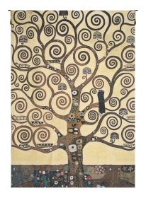 Lebensbaum Klimt Tree of Life Belgian Tapestry Wall Art (size: H 52" x W 36")