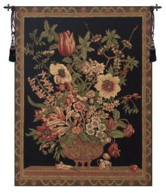 Century Floral Black European Tapestry (size: H 70" x W 54")