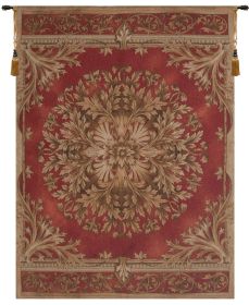 Les Rosaces in Red French Tapestry (size: H 58" x W 44")