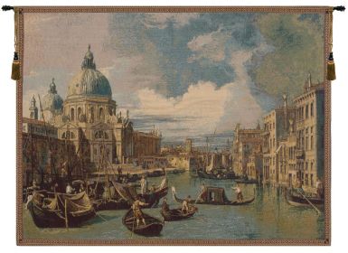 Saint Mary of Health and the Grand Canal Horizontal Italian Wall Tapestry (size: H 24" x W 34")