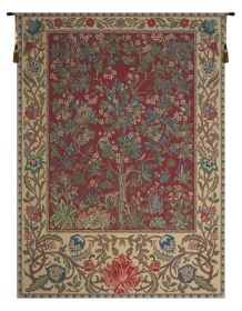 Tree of Life Red William Morris Tapestry (size: H 24" x W 18")