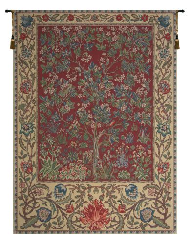 Tree of Life Red William Morris Tapestry
