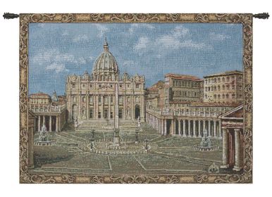 Piazza San Pietro European Wall Art (size: H 18" x W 27")