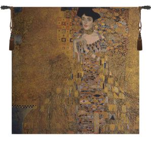 Lady In Gold by Klimt European Tapestry (size: H 28" x W 29")