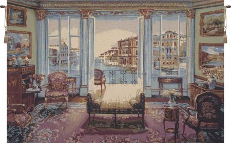 Interno Veneziano Italian Wall Tapestry (size: H 17" x W 26")