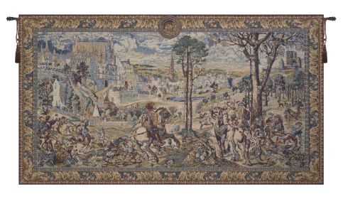 Old Brussels Light Belgian Tapestry Wall Art (size: H 70" x W 122")