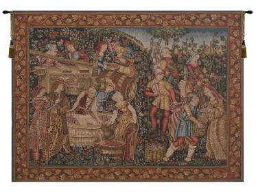 Grandes Vendanges  French Tapestry (size: H 59" x W 83")