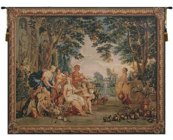 Triumph of Flora Belgian Tapestry Wall Art (size: H 90" x W 111")