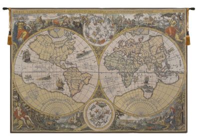 Orbis Terrae Belgian Tapestry Wall Art (size: H 76" x W 112")