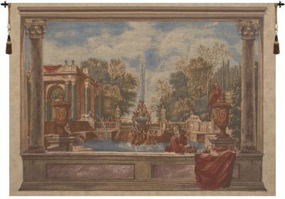 Italian Garden with Parrot Belgian Tapestry (size: H 36" x W 54")