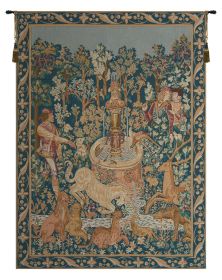 Licorne A La Fontaine French Tapestry (size: H 33" x W 24")